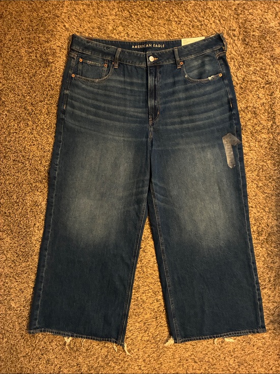 American Eagle Outfitters Denim - American Eagle distressed super high rise baggy wide leg ankle Jean -NWT size 18